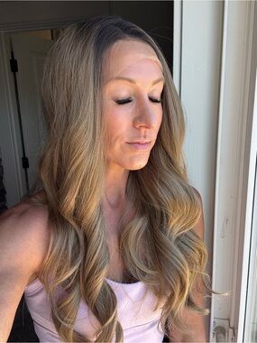 Starlight Champagne Long Wavy Lace Front Wig - Natural Honey Blonde